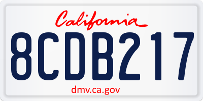 CA license plate 8CDB217