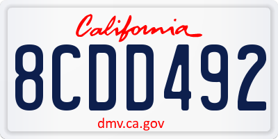 CA license plate 8CDD492