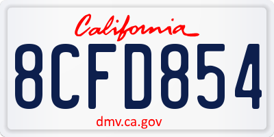 CA license plate 8CFD854