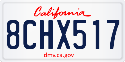 CA license plate 8CHX517