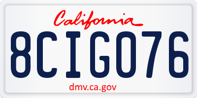 CA license plate 8CIG076