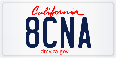 CA license plate 8CNA