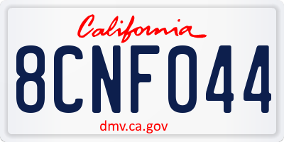 CA license plate 8CNF044