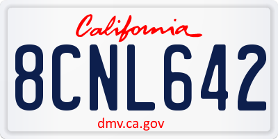 CA license plate 8CNL642