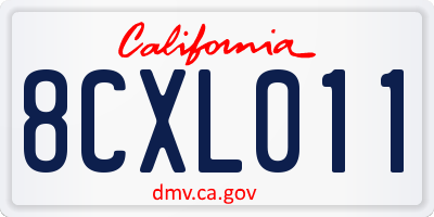 CA license plate 8CXL011