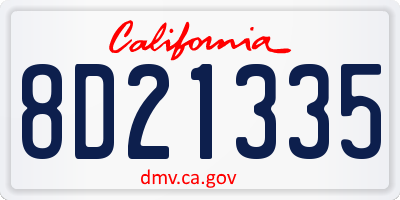 CA license plate 8D21335