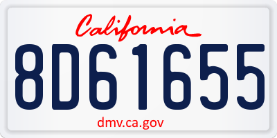 CA license plate 8D61655