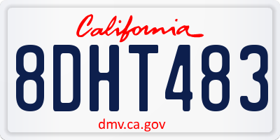 CA license plate 8DHT483
