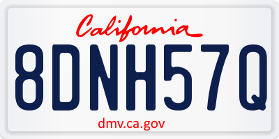 CA license plate 8DNH57Q