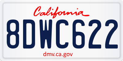 CA license plate 8DWC622