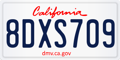 CA license plate 8DXS709