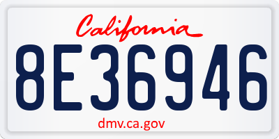 CA license plate 8E36946