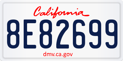 CA license plate 8E82699