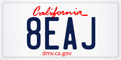 CA license plate 8EAJ