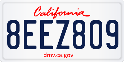 CA license plate 8EEZ809