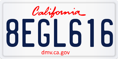 CA license plate 8EGL616