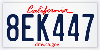 CA license plate 8EK447