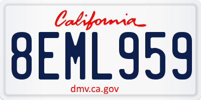 CA license plate 8EML959