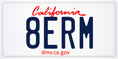 CA license plate 8ERM