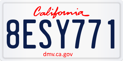 CA license plate 8ESY771
