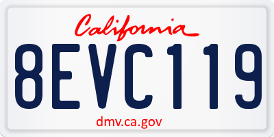 CA license plate 8EVC119