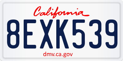 CA license plate 8EXK539