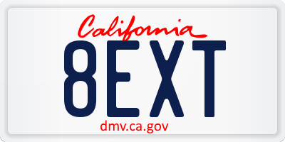 CA license plate 8EXT