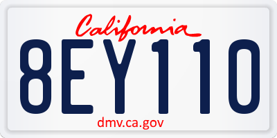 CA license plate 8EY110