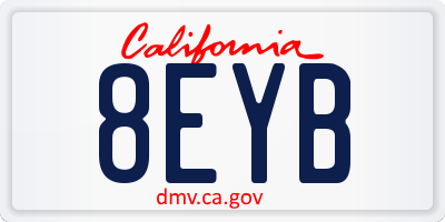 CA license plate 8EYB