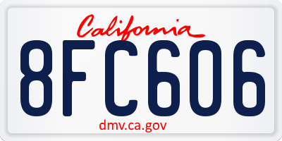 CA license plate 8FC606