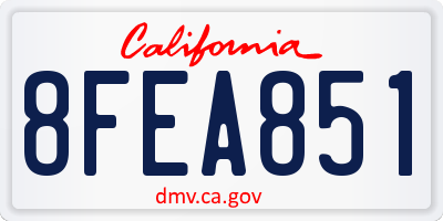 CA license plate 8FEA851