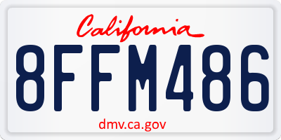CA license plate 8FFM486