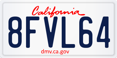 CA license plate 8FVL64