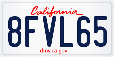 CA license plate 8FVL65