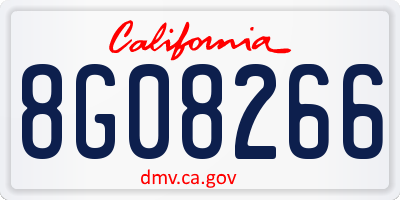 CA license plate 8G08266