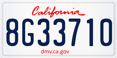 CA license plate 8G33710