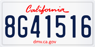 CA license plate 8G41516