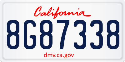 CA license plate 8G87338