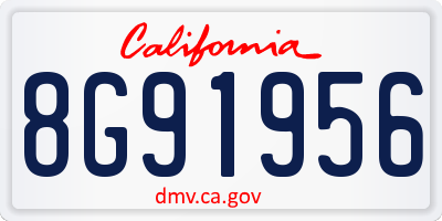 CA license plate 8G91956