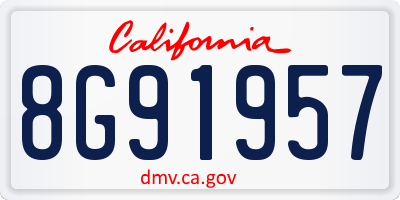 CA license plate 8G91957