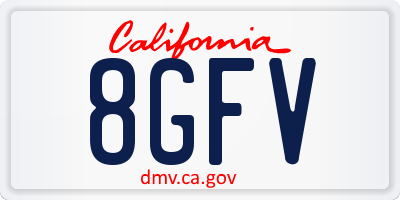 CA license plate 8GFV