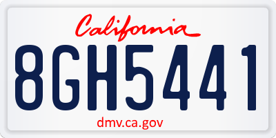 CA license plate 8GH5441