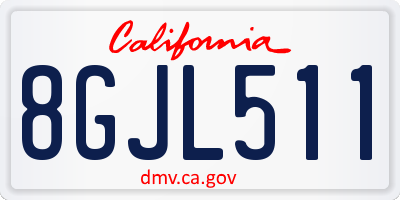 CA license plate 8GJL511