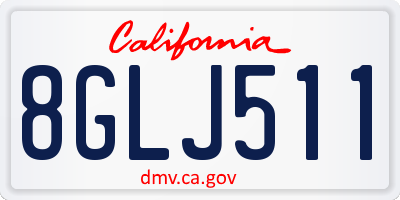 CA license plate 8GLJ511
