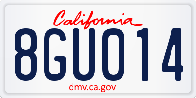 CA license plate 8GU014