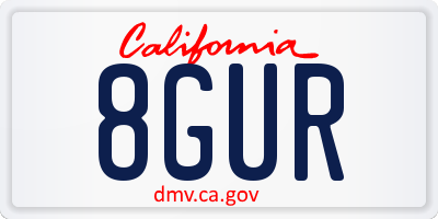 CA license plate 8GUR