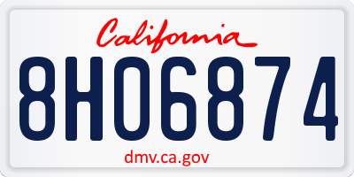 CA license plate 8H06874