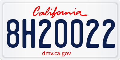 CA license plate 8H20022