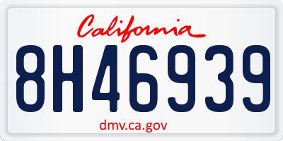 CA license plate 8H46939