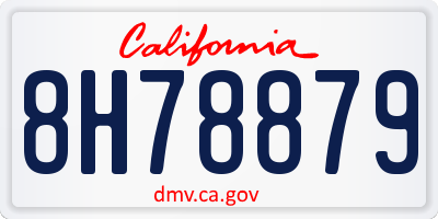 CA license plate 8H78879